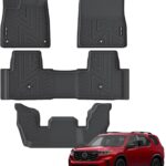 Floor Mats for Honda Pilot 2023 2024 2025 2026 All Weather Protection TPE Rubber Floor Liners for 2023-2026 Honda Pilot Accessories, Odorless Anti-Slip, 1st, 2nd & 3rd Row, Black