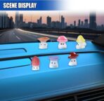 6PCS Luminous Mushrooms Car Dashboard Decorations, Mini Resin Automotive Rear View Mirror Decoration Accessories, Cute Fun Interior Ornament for Vehicle, Home, Office (Mushroom) - Image 5