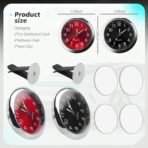 2PCS Luminous Analog Car Clocks for Dash Stick on,Mini Tiny Stick on Clock for Car Dashboard with Vent Clip,Self-Adhesive Dashboard Clock for Vent & Dashboards Decoration - Image 2