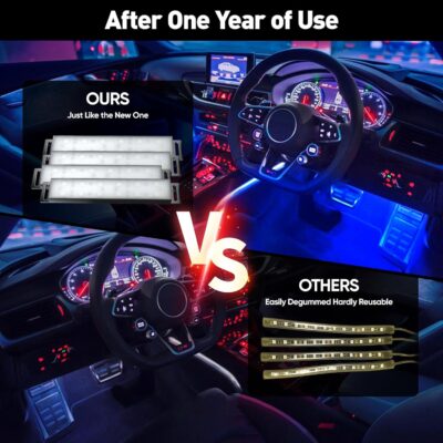 Honalia Interior Car Lights, 4Pcs Car LED Lights with Music Mode and Scene Options, Footwell Lighting for Car with Smart APP Control & USB Charger for Truck DC 5V - Image 4