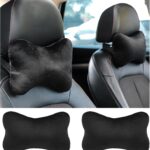 2PCS Car Headrest Pillow,Soft & Comfortable Car Neck Pillow for Driving Fatigue Relieve,All-Season Universal Cars Head Rest Pillows Automotive Interlor Accessorles for Cars,SUVs