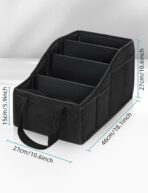 YOHOOLYO Car Seat Organizer Backseat Car Organizer with 4 Compartments, 4 Cup Holders and 7 Mesh Pockets for Front and Rear Seat, Black - Image 6