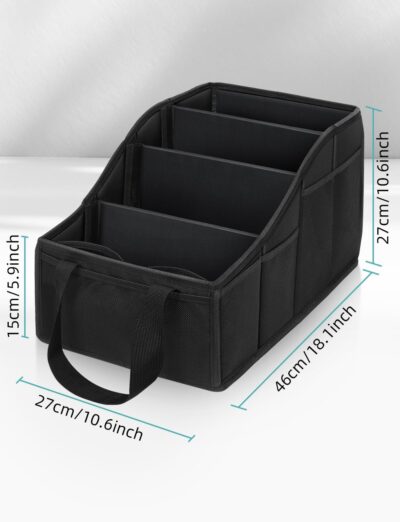 YOHOOLYO Car Seat Organizer Backseat Car Organizer with 4 Compartments, 4 Cup Holders and 7 Mesh Pockets for Front and Rear Seat, Black - Image 6