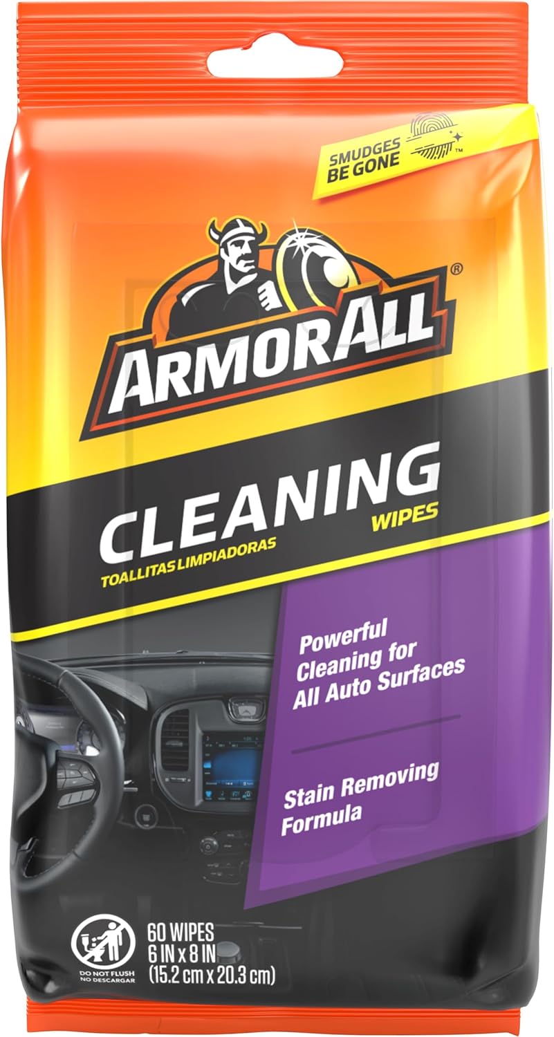 71WMF6DLm6L._AC_SL1500_.jpg Armor All Car Interior Cleaner Wipes, Interior Cleaning Wipes for Cars, Trucks, Motorcycles, 60 Each - Image 1