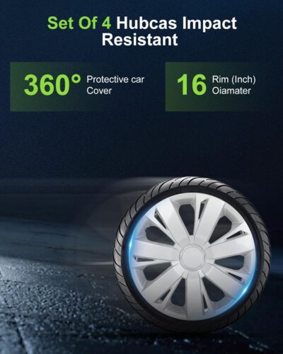 SCITOO Premium 16 Inch Hubcaps Set of 4 Wheel Rim Cover OEM Style Easy Snap On Car Truck SUV Hub Cap Replacement for Mazda,for Dodge,for Ford,for Honda,for Kia,for Mitsubishi,for Hyundai,etc. - Image 3