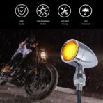 Vintage Motorcycle Bullet Turn Signals LED Front Lights 2 PCS, 40 LEDs Switchback White Amber Light for Running Turn Blinkers Universal Fit Scooter Suzuki Yamaha Honda Harley Dyna Bobber-Chrome - Image 3