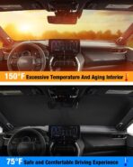 NEVERLAND Universal Car Windshield Sun Shade | 210D Oxford Fabric Sunshade Cover | Heat & UV Blocker (63.78" x 31.89") - Image 7