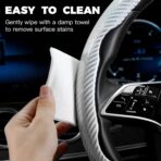 3Pcs Steering Wheel Cover, Car Steering Wheel Cover, Carbon Fiber Car Wheel Cover, Universal Fit, Suitable for 14- to 16-Inch Steering Wheels, Easy Snap-On Installation (Purple) - Image 4