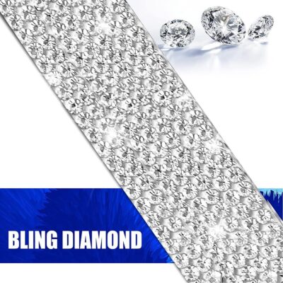 Mandark 8PCS Bling Car Door Handle Protector, Crystal Rhinestone Vehicle Door Bowl Protective Sticker, Glitter Anti-Scratch Auto Decor Decals Accessories, Universal for SUV, Sedan, Truck (White) - Image 3