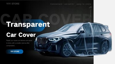 2 Packs Disposable Car Covers Waterproof Dust Protection for Vehicles, Fits Most Sedans, SUV, S(10-18 ft) - Transparent Plastic Car Covers for Travel, Storage, Outdoor Parking Gift Storage Backpack - Image 2