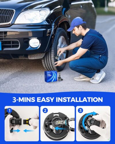 Marsauto 9145 H10 LED Fog Light Bulbs, 14,000LM 6500K Cool White H10 9140 9145 LED Bulb Fog Lights, Non-Polarity, 70000HRS Lifespan 9145 Fog Light Bulbs for Fog Lights and DRL, Pack of 2 - Image 7