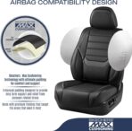 Skechers MAX Cushioning Seat Covers,Memory Foam Leather Car Seat Covers,Waterproof Car Seat Protector Front Seats,Car Seat Cushion Airbag Automotive Universal Fit for Most Cars,Vans,Trucks,SUV,Black - Image 5