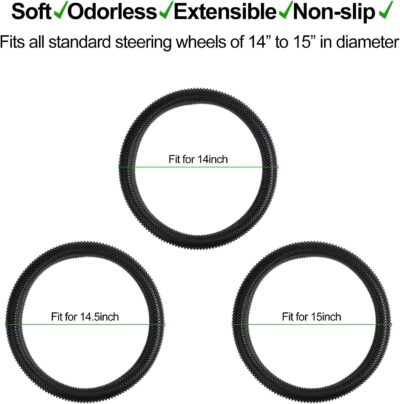 Steering Wheel Cover Black - Massage Grip Silicone Steering Wheel Covers Anti-Slip Universal Car Steering Wheel Cover for Men Women Driving Fatigue Relieving Fits 14-15 Inch - Image 3