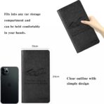 Leather Car Registration and Insurance Card Holder, Car Document Holder for Cards License with Magnetic Shut (Black, large) - Image 3