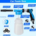 THINKWORK Car Wash Kit, Car Detailing Kit with Foam Gun, Car Wash Brush Mop and Large Folding Bucket Suitable for Car Cleaning, Blue Car Wash Set Gift for Men and Women - Image 2