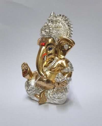 Ganesha Idol Ganesh for Car Dashboard Statue Ganpati Vinayaka Vinayagar Figurine Diwali Gifts Home Decor Luck, Success for Small Murti Puja Lord Gift Office Desk Room 3.5 Inches - Image 2