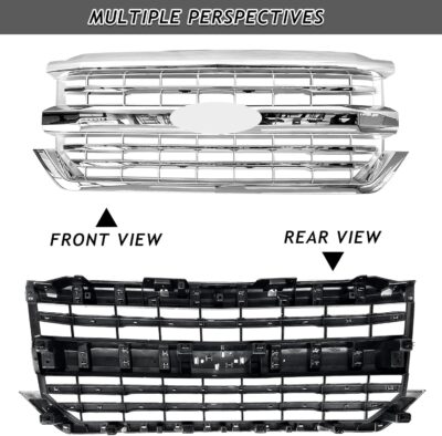 Front Bumper Upper Grille Chrome Grill Fit For 2016 2017 2018 Chevrolet Silverado 1500 Replacement for 84134045,84602489 (Chrome) - Image 7