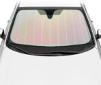 Iridescent Matte White Front Windshield Sunshade-Accordion Folding Auto Shade for Car Truck SUV-Blocks UV Rays Sun Visor Protector-Keeps Your Vehicle Cool- 58 x 27 in - Image 4