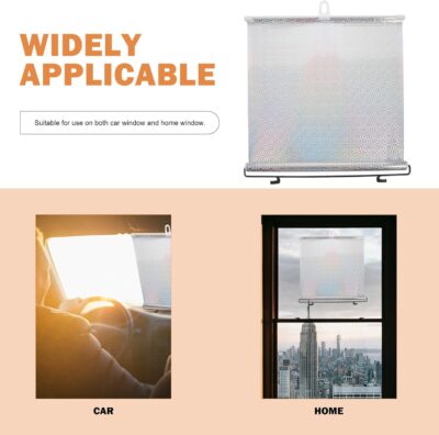 Car Side Window Sunshade with Suction Cup, Silver Laser Reflective Film, 40x60cm Retractable Privacy Shade for Automotive Heat Insulation and UV Protection, Suitable for Cars - Image 7
