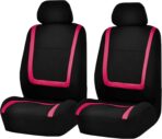 FH Group Car Seat Covers Full Set Cloth - Universal Fit Washable Automotive Seat Covers, Low Back Front Seat Covers, Solid Back Seat Cover for SUV, Sedan and Van Pink - Image 3