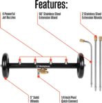Westinghouse Universal 16" Pressure Washer Undercarriage Cleaner and Water Broom Attachment - 4400 PSI, 1/4" Connector - for Gas and Electric Pressure Washers - Image 4