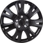 OxGord 16" Inch Hubcap Wheel Covers - (Set of 4) Hub Caps for Standard Steel Rims - Snap-on (Ice Black) - Image 2