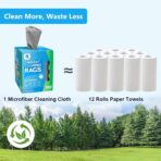 GLIMGLINT Cleaning Rags, 100 Pack Microfiber Cleaning Cloth, Lint-Free, Ultra Absorbent Reusable Paper Towels for Home, Kitchen, Car, Garage or Shop, Dish Rags, 11" x 9", Grey - Image 7