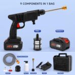 Topteng Power Blaster Plus Pressure Washer Cordless Portable Electric High Pressure Water Spray Gun and Hose Car Washer Cleaner Tool for Balconies Windows, Exterior Walls, Floors, Fences, Gardens - Image 2