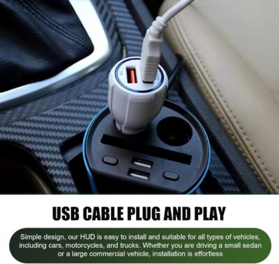 MLY 1 PC Heads Up Display, Large Font Digital Speedometer Projector, Plug and Play Color Font with Speed MPH Display, Universal Digital Speed Monitor for Car Windshield (Black) - Image 7