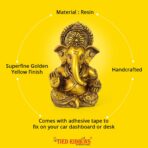 TIED RIBBONS Ganesh Statue for Car Dashboard | Resin, 3.7 inch | Gold Ganesha Statue for Home, Office, Desk, Pooja | Baby Ganesha Statues | Pongal Decorations | Indian Decor - Image 6