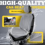 LINGVIDO Car Seat Covers for Front Seats (2 Seats) - Premium Perforated Nappa Leather,Waterproof Shield, Omni-Adapt Fit for SUVs Sedans, Ideal for Rideshare & Pets - Image 5