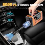 Car Jump Starters with Air Compressor, 5000A Portable Car Battery Booster, Clean Vacuum Cleaner, 12V Lithium Ion Battery Charger, 150PSI Tire Inflator for 8.0L Gasoline and 6.0L Diesel Engines - Image 4