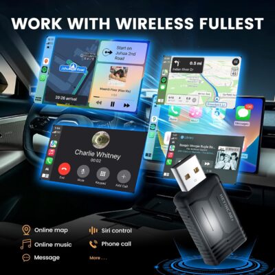 H-Air Wireless CarPlay & Android Auto Adapter, 2026 Upgrade, Plug & Play USB Dongle, Convert Wired CarPlay Auto to Wireless, No Latency, Fast Connection, for Apple iPhone & Android Phones - Image 4