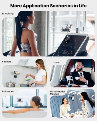 2026 Upgraded 360° Vacuum Magnetic Car Phone Holder for Magsafe [96+LBS Strongest Suction & 2800gf Strongest Magnetic], Adjustable Car Phone Mount for Your Car/Gym/Mirror/Shower for iPhone & Android - Image 7