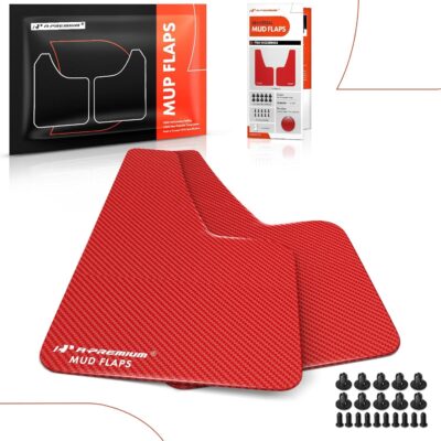 A-Premium Mud Flaps, 2 Pack Universal Splash Guards for Car Sedan Coupe, Red Front or Rear Upgraded Mud Guards Includes Mounting Hardware, Drilling Required - Image 8