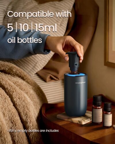 Waterless Diffuser for Essential Oil, Smart Car Air Freshener Diffuser with 3 Mist Grades & 3 LED Light Colors, Auto On/Off, Rechargeable Scent Air Machine - Image 6