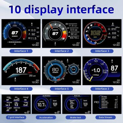 OBD2 GPS Dual System Car HUD Display - Digital Speedometer with Water Temp Voltage RPM - Universal Heads Up Display for Most Vehicles - Image 4
