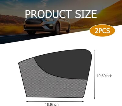Shakas 2 PCS Side Window Shade, Semi-Shading Semi-Permeable Anti-Glare Heat-Insulating Protective Curtains for Driver, Adsorption-Type Window Free-Lifting Privacy Covers, for Most Cars (Black) - Image 2