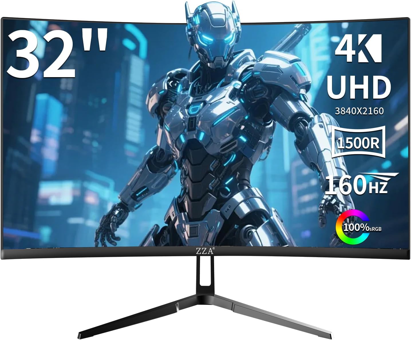 71X5ozdfOL._AC_SL1500_.jpg ZZA 32 Inch Gaming Monitor 160HZ,Curved Monitor 4k UHD(3840 * 2160P) VA Screen, 1500R Curved, Computer Moniter, Supports AMD Freesync, 120% sRGB, Built-in Wall Mountable Installs(HDMI 2.1/DP 1.4) - Image 1