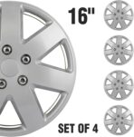 SCITOO 16" Silver Hubcaps Set of 4, fits Cars, Trucks, SUVs, Easy Install, Universal fit, Stylish & Rust-Resistant - Image 9