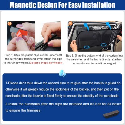 XCBYT Car Window Shades for 2014-2020 Grand Cherokee (Not for Grand Cherokee L) Sun Shade for Car Baby Side Window with Breathable Mesh Blocking 99% UV Glare and Privacy Protection for Safe Driving - Image 4