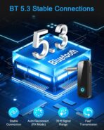 (Upgraded) Ankilo Aux Bluetooth 5.3 Adapter for Car, 2 in 1 Bluetooth Receiver Transmitter, Suitable for Cars, TV, Speakers, Stereo Systems and Headphones - Image 2