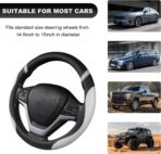 Car Steering Wheel Cover, 15 Inch Premium Leather Breathable Non-Slip Wheels Wrap, Universal Auto Comfortable Steering Wheel Protector for SUV Truck Van, Car Accessories (Gray) - Image 5