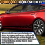 2PCS 78" Car Body Door Side Waistline Sticker Decals, Sports Racing Stripe Decals, Waterproof Vinyl Stripe Sticker Decoration for Car SUV Truck (Black) - Image 5