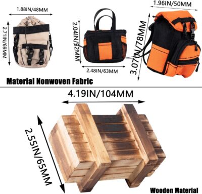 Crawler Car Decoration for 1/10 Trx4 Trx6 Axia 1 SCX10 Red cat,Mini Luggage Net/Simulation Package,Luggage,Wood Box,Shovel,Fuel Tanks,Recovery Board, Toolbox,Antennas,Fire Extinguisher,Blue - Image 5