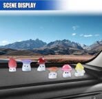 6PCS Luminous Mushrooms Car Dashboard Decorations, Mini Resin Automotive Rear View Mirror Decoration Accessories, Cute Fun Interior Ornament for Vehicle, Home, Office (Mushroom) - Image 6