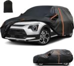 Waterproof SUV Car Cover Custom Fit for 2017-2025 Kia NIRO, All Weather Outdoor SUV Car Covers with Zipper Door, Windproof Bands Cover,Reflective Strip for Snow Rain Dust Cover,Sun UV Protection