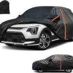 Waterproof SUV Car Cover Custom Fit for 2017-2025 Kia NIRO, All Weather Outdoor SUV Car Covers with Zipper Door, Windproof Bands Cover,Reflective Strip for Snow Rain Dust Cover,Sun UV Protection