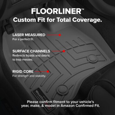 WeatherTech Custom Fit FloorLiners for Ford Expedition - Full Set (441665-1-4), Black - Image 3