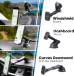 APPS2Car 3-in-1 Car Phone Mount Magnetic Dashboard Windshield Air Vent Mount Phone Holder for Car Universal Car Phone Holder with Powerful Suction Cup Built-in Strong 6 Magnets for All CellPhones - Image 5